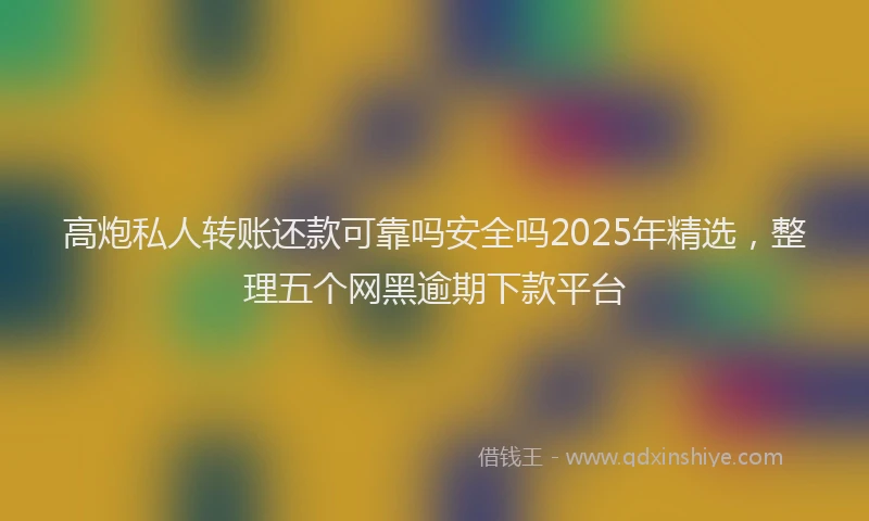 高炮私人转账还款可靠吗安全吗2025年精选，整理五个网黑逾期下款平台
