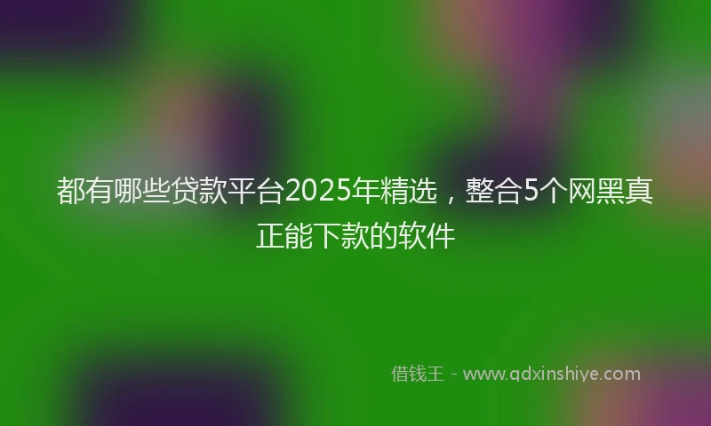 都有哪些贷款平台2025年精选，整合5个网黑真正能下款的软件