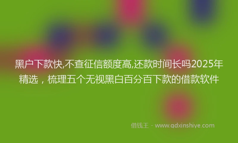 黑户下款快,不查征信额度高,还款时间长吗2025年精选，梳理五个无视黑白百分百下款的借款软件