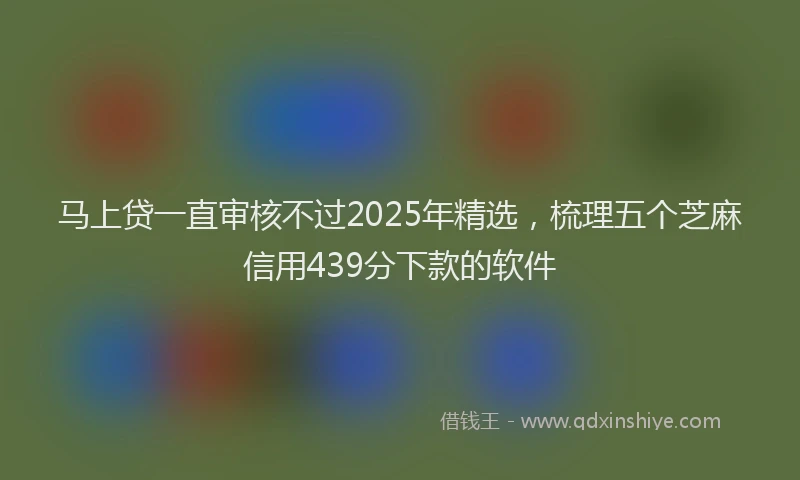 马上贷一直审核不过2025年精选，梳理五个芝麻信用439分下款的软件
