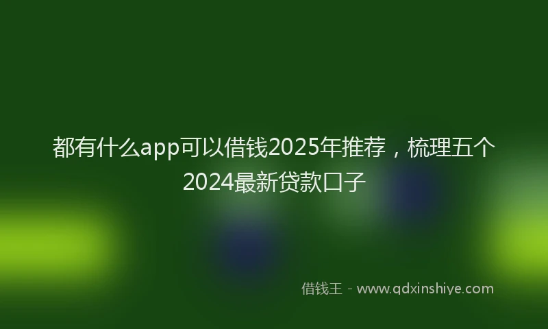 都有什么app可以借钱2025年推荐，梳理五个2024最新贷款口子
