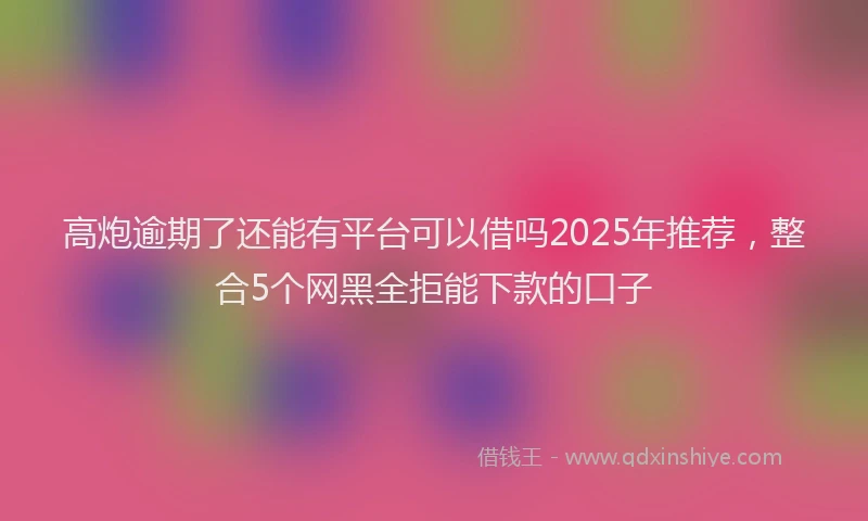 高炮逾期了还能有平台可以借吗2025年推荐，整合5个网黑全拒能下款的口子