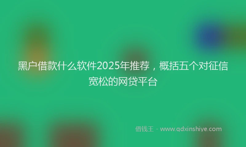 黑户借款什么软件2025年推荐，概括五个对征信宽松的网贷平台