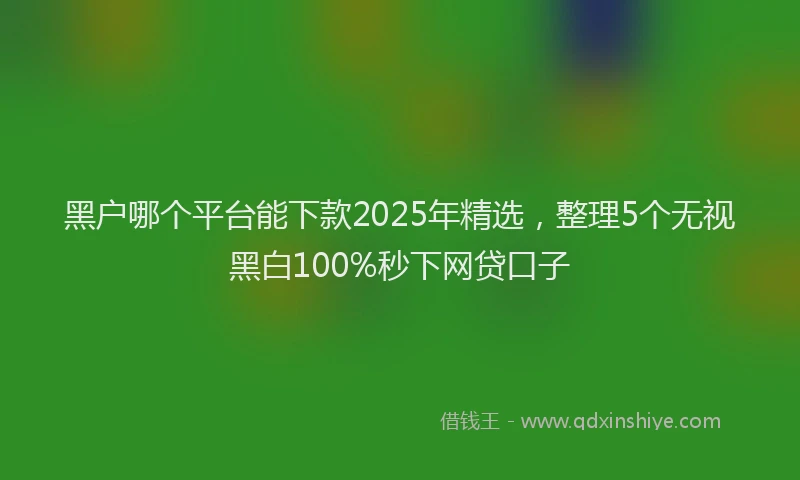 黑户哪个平台能下款2025年精选，整理5个无视黑白100%秒下网贷口子