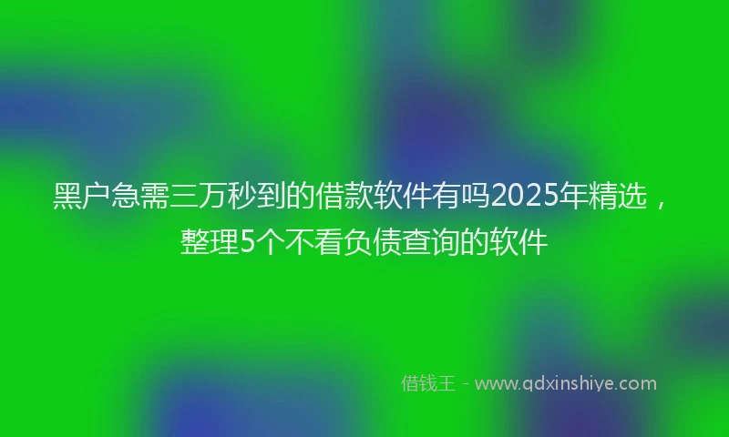 黑户急需三万秒到的借款软件有吗2025年精选，整理5个不看负债查询的软件