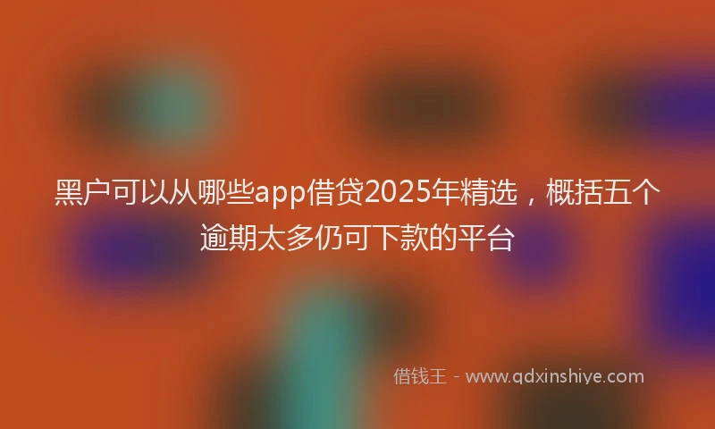 黑户可以从哪些app借贷2025年精选，概括五个逾期太多仍可下款的平台