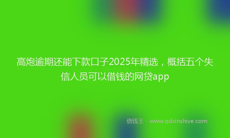 高炮逾期还能下款口子2025年精选，概括五个失信人员可以借钱的网贷app