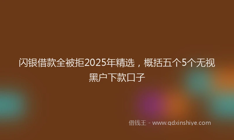 闪银借款全被拒2025年精选，概括五个5个无视黑户下款口子