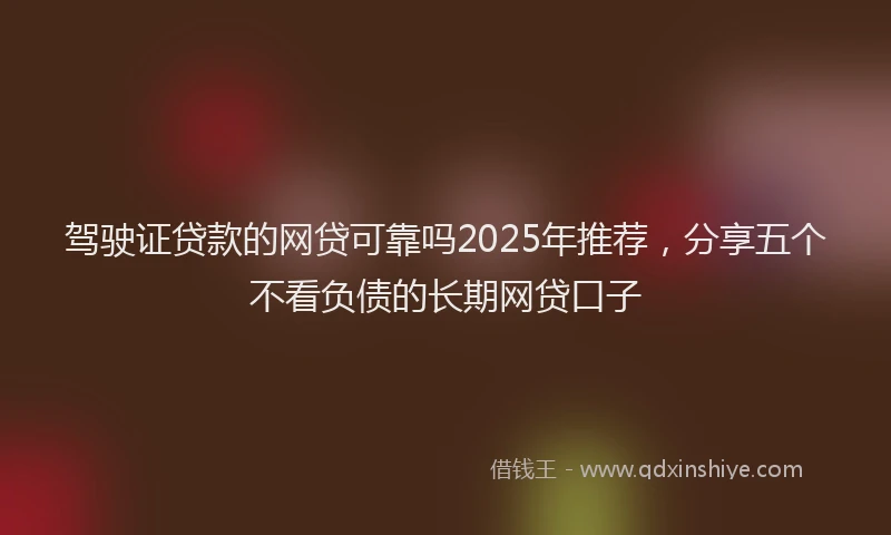 驾驶证贷款的网贷可靠吗2025年推荐，分享五个不看负债的长期网贷口子