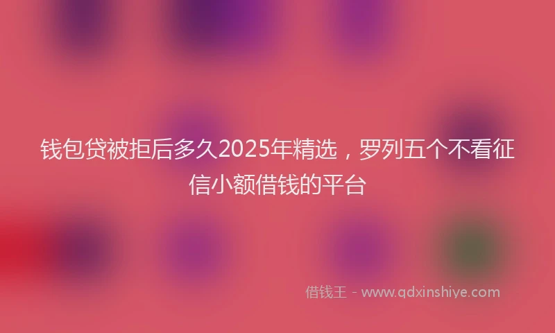 钱包贷被拒后多久2025年精选，罗列五个不看征信小额借钱的平台