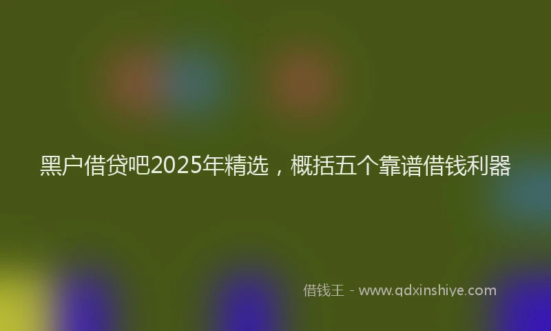 黑户借贷吧2025年精选，概括五个靠谱借钱利器
