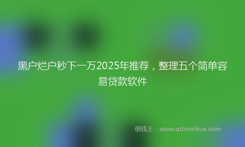 黑户烂户秒下一万2025年推荐，整理五个简单容易贷款软件