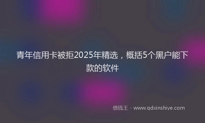 青年信用卡被拒2025年精选，概括5个黑户能下款的软件