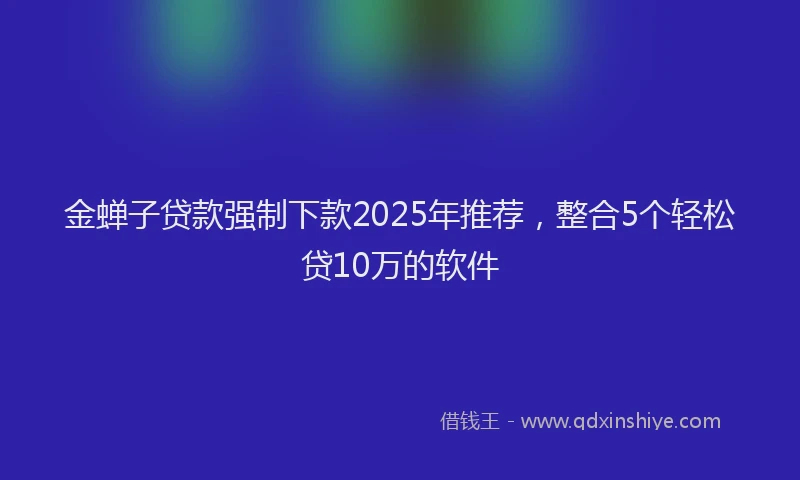金蝉子贷款强制下款2025年推荐，整合5个轻松贷10万的软件