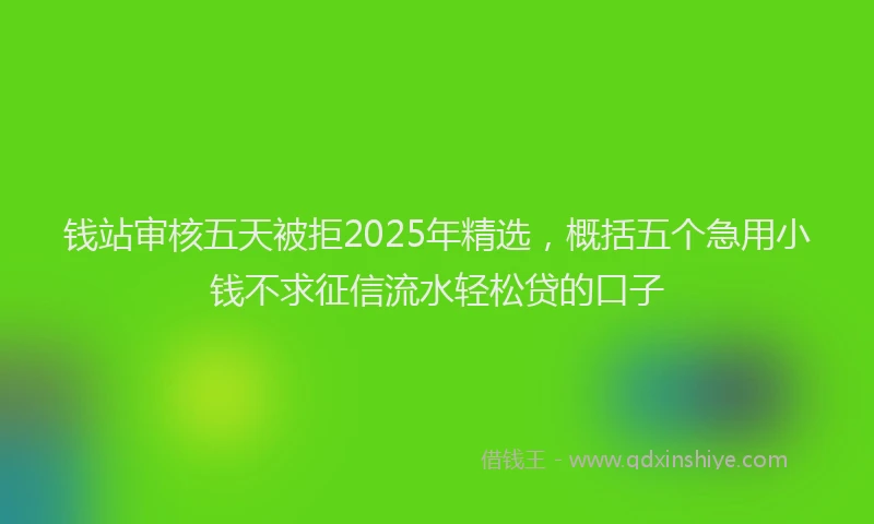 钱站审核五天被拒2025年精选，概括五个急用小钱不求征信流水轻松贷的口子
