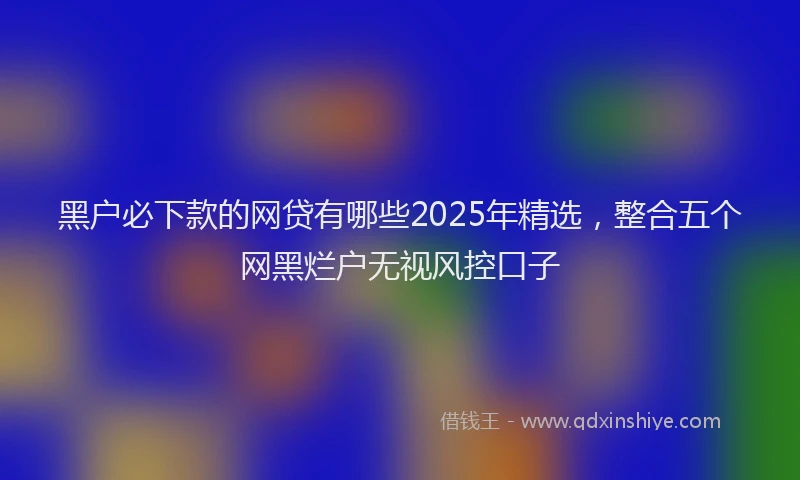黑户必下款的网贷有哪些2025年精选，整合五个网黑烂户无视风控口子