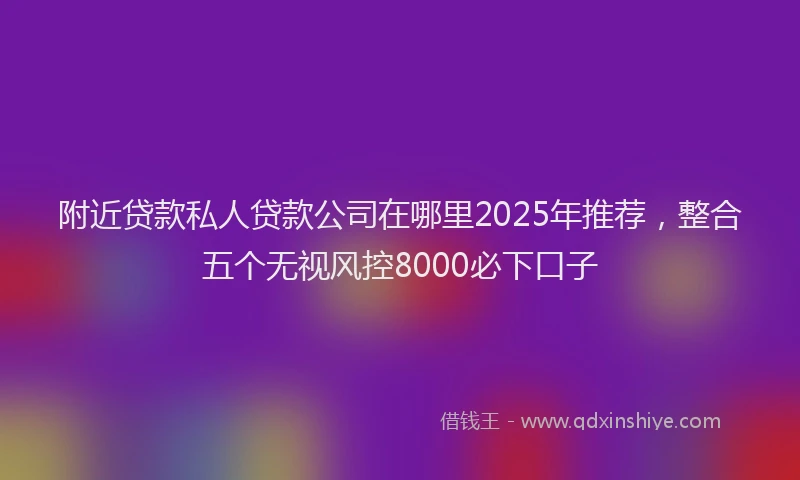 附近贷款私人贷款公司在哪里2025年推荐，整合五个无视风控8000必下口子