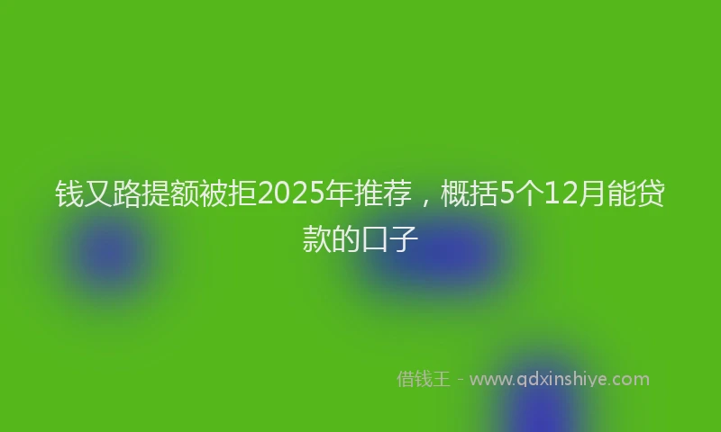 钱又路提额被拒2025年推荐，概括5个12月能贷款的口子