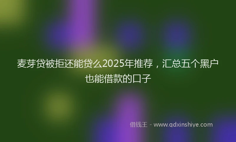 麦芽贷被拒还能贷么2025年推荐，汇总五个黑户也能借款的口子