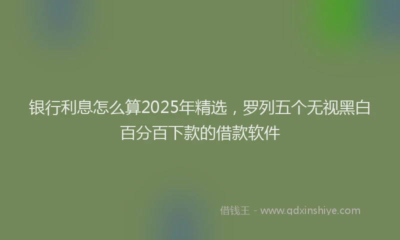 银行利息怎么算2025年精选，罗列五个无视黑白百分百下款的借款软件
