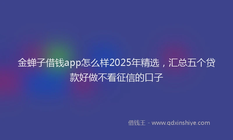 金蝉子借钱app怎么样2025年精选，汇总五个贷款好做不看征信的口子