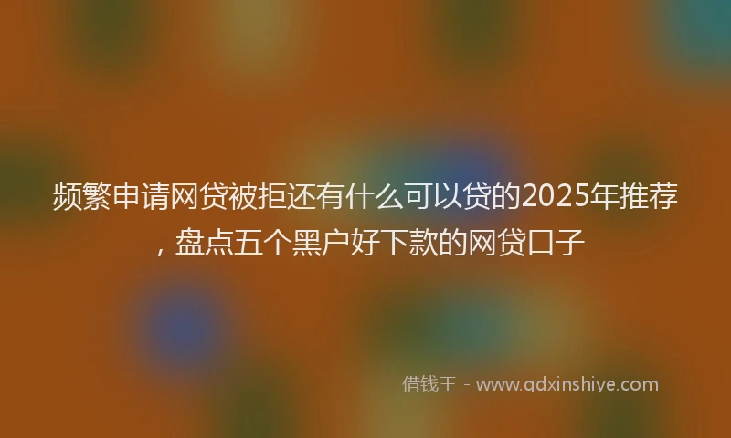 频繁申请网贷被拒还有什么可以贷的2025年推荐，盘点五个黑户好下款的网贷口子