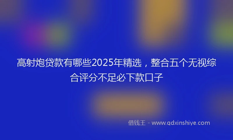 高射炮贷款有哪些2025年精选，整合五个无视综合评分不足必下款口子