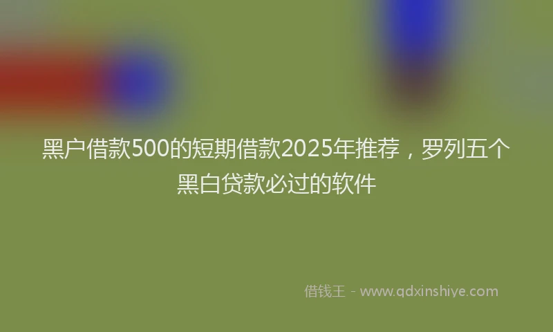 黑户借款500的短期借款2025年推荐，罗列五个黑白贷款必过的软件