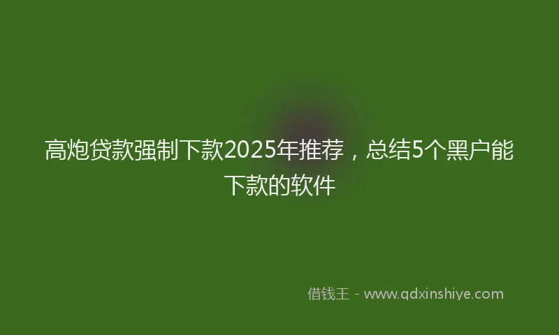 高炮贷款强制下款2025年推荐，总结5个黑户能下款的软件