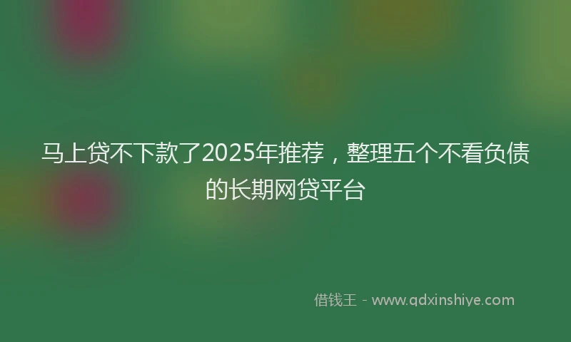 马上贷不下款了2025年推荐，整理五个不看负债的长期网贷平台