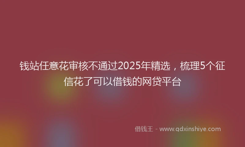 钱站任意花审核不通过2025年精选，梳理5个征信花了可以借钱的网贷平台