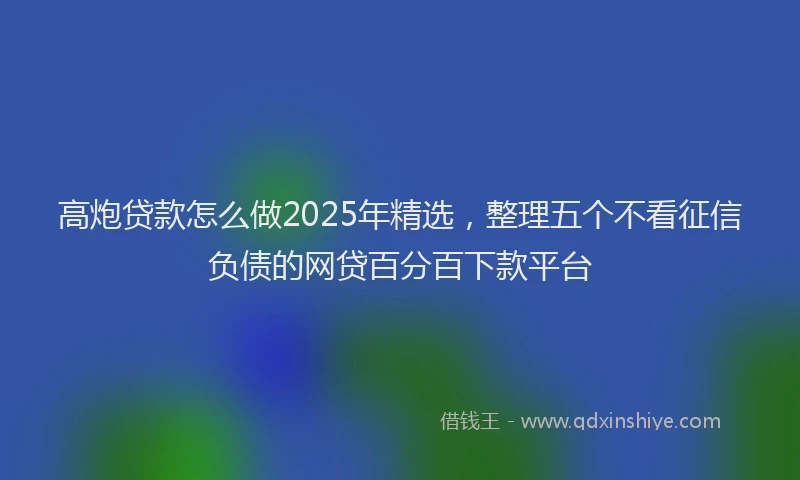 高炮贷款怎么做2025年精选，整理五个不看征信负债的网贷百分百下款平台