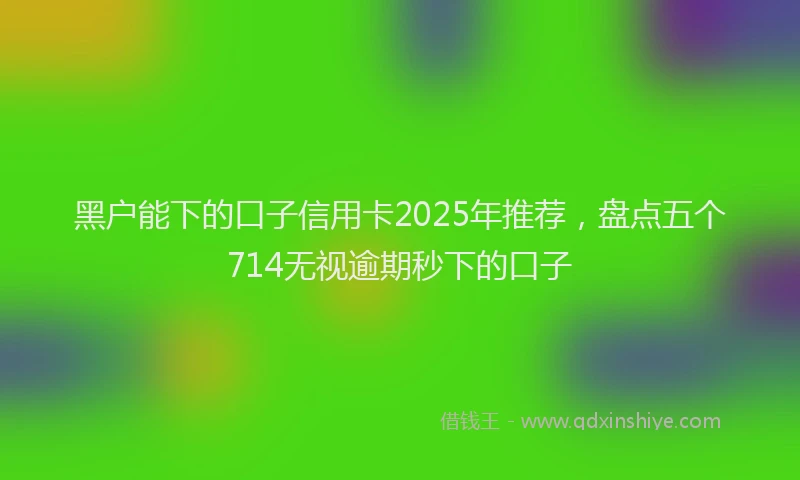 黑户能下的口子信用卡2025年推荐，盘点五个714无视逾期秒下的口子