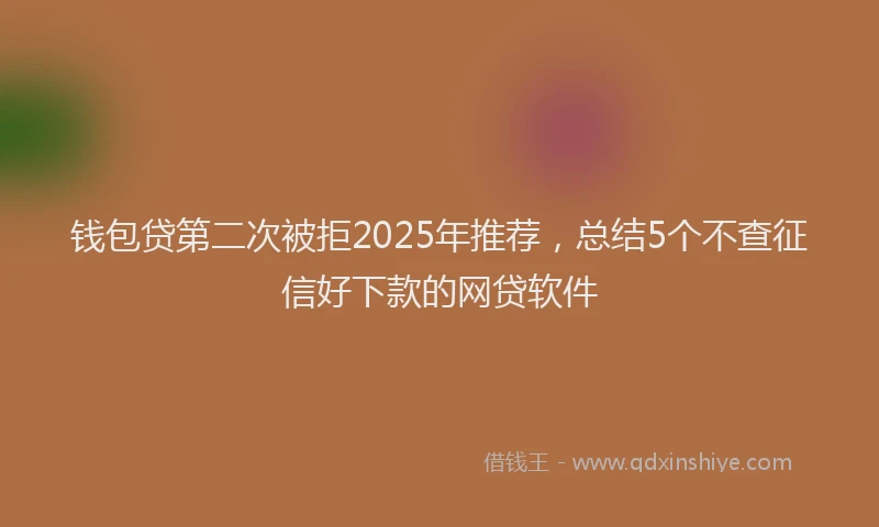 钱包贷第二次被拒2025年推荐，总结5个不查征信好下款的网贷软件