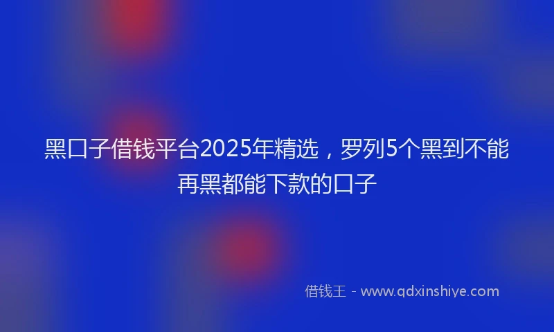 黑口子借钱平台2025年精选，罗列5个黑到不能再黑都能下款的口子