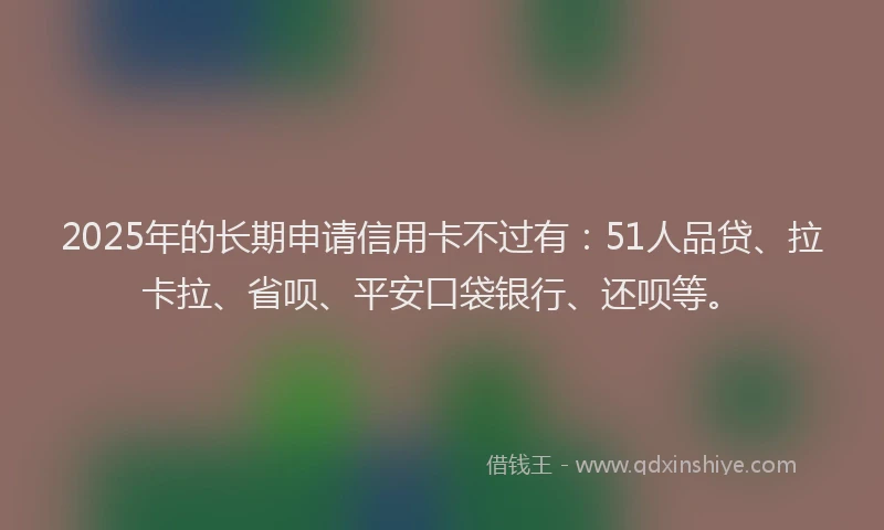 2025年的长期申请信用卡不过有：51人品贷、拉卡拉、省呗、平安口袋银行、还呗等。