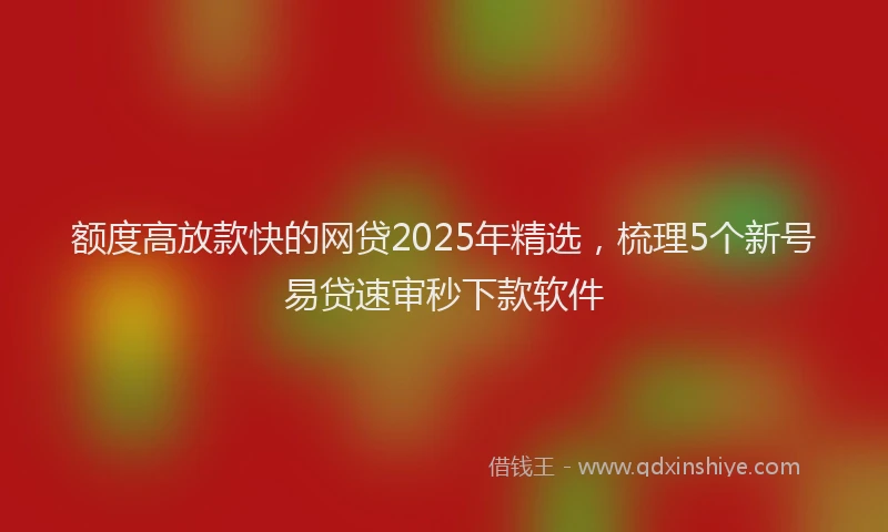 额度高放款快的网贷2025年精选，梳理5个新号易贷速审秒下款软件