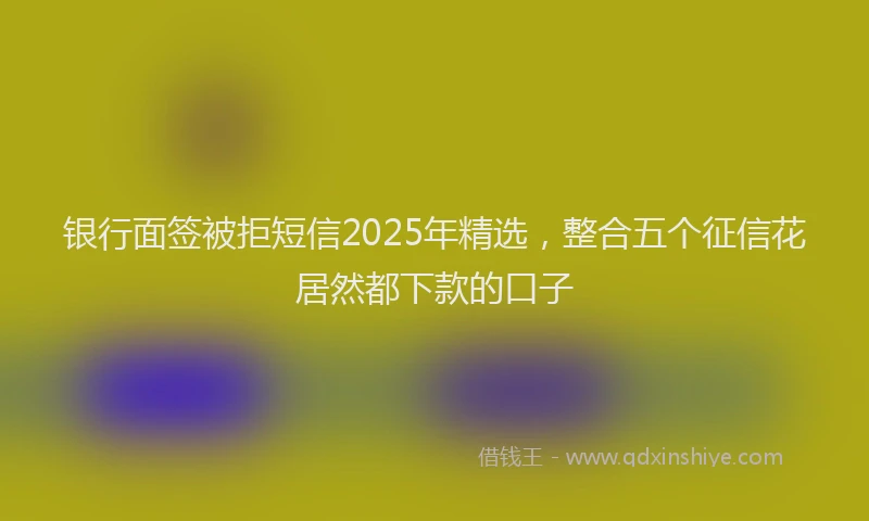 银行面签被拒短信2025年精选，整合五个征信花居然都下款的口子