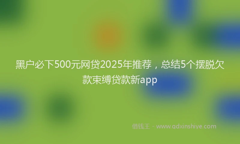 黑户必下500元网贷2025年推荐，总结5个摆脱欠款束缚贷款新app
