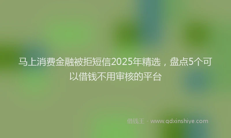 马上消费金融被拒短信2025年精选，盘点5个可以借钱不用审核的平台