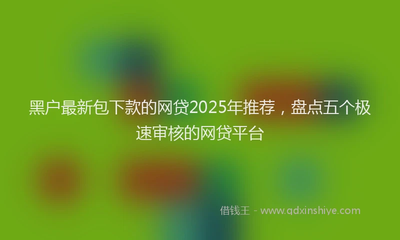 黑户最新包下款的网贷2025年推荐，盘点五个极速审核的网贷平台