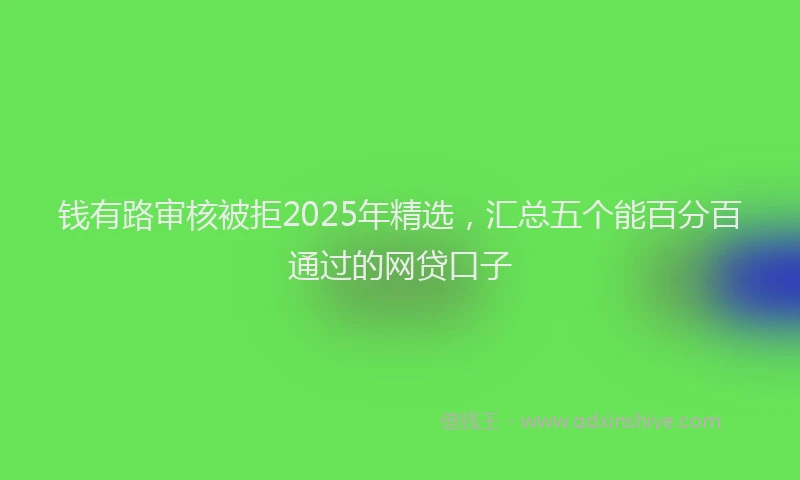 钱有路审核被拒2025年精选，汇总五个能百分百通过的网贷口子
