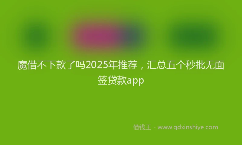魔借不下款了吗2025年推荐，汇总五个秒批无面签贷款app