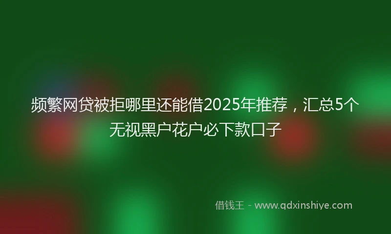 频繁网贷被拒哪里还能借2025年推荐，汇总5个无视黑户花户必下款口子