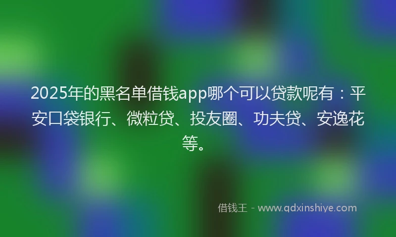 2025年的黑名单借钱app哪个可以贷款呢有：平安口袋银行、微粒贷、投友圈、功夫贷、安逸花等。