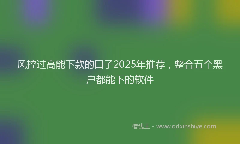 风控过高能下款的口子2025年推荐，整合五个黑户都能下的软件
