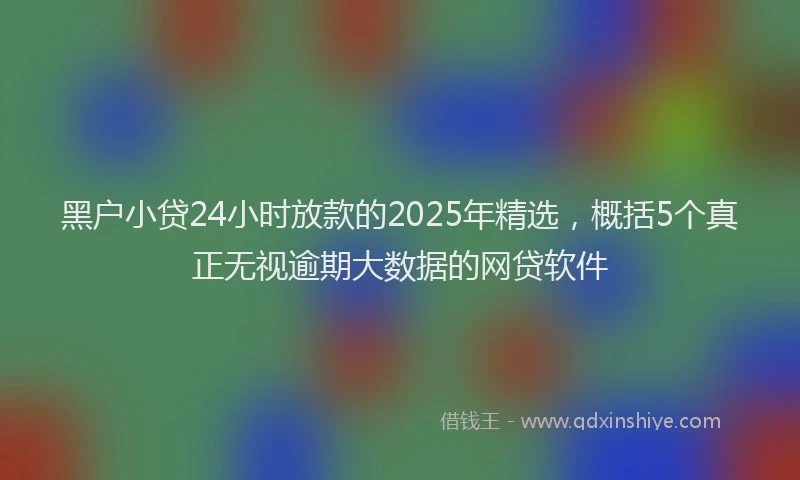 黑户小贷24小时放款的2025年精选，概括5个真正无视逾期大数据的网贷软件