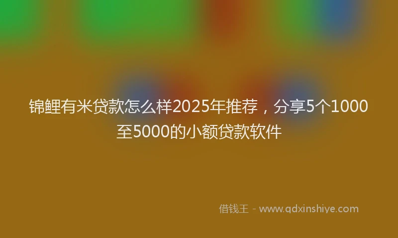 锦鲤有米贷款怎么样2025年推荐，分享5个1000至5000的小额贷款软件