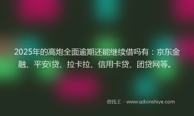 2025年的高炮全面逾期还能继续借吗有：京东金融、平安i贷、拉卡拉、信用卡贷、团贷网等。