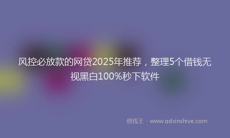 风控必放款的网贷2025年推荐,整理5个借钱无视黑白100%秒下软件